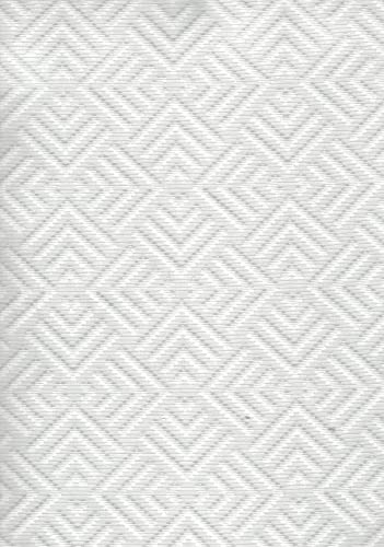 DHESTIA HOME - Colcha Piqué Jacquard Hotel Diseño Geométrico Beta - Color Blanco, Talla Funda Cojín 50x50 cm
