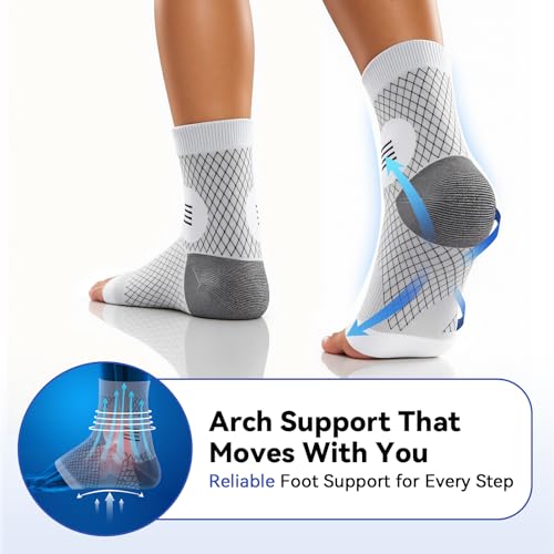Image of 3 Pairs Neuropathy Socks for Women & Men, Toeless Compression Socks | 20-30 mmHg Compression for Neuropathy, Plantar Fasciitis, Achilles Tendonitis Relief - Ankle Socks for Arch Support