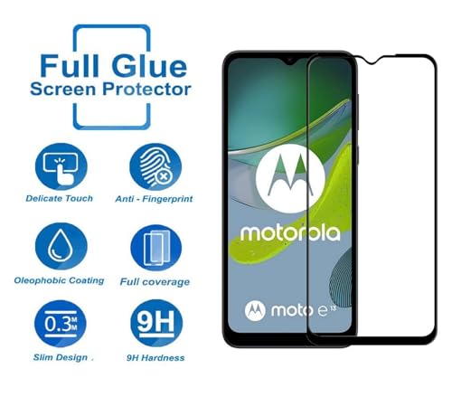 Image of HD Tempered Glass Screen Protector Compatible For Moto E13 4G With Edge To Edge Coverage And Easy Installation Kit