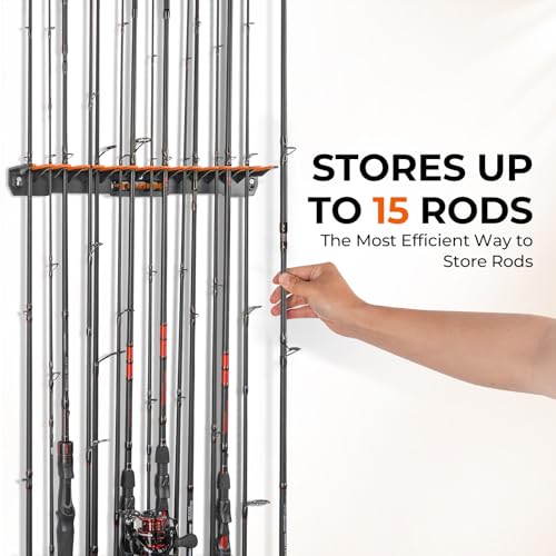 15-Rod Kastking V15 Wall Mount Vertical Fishing Rod Holder Rack - image 2