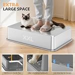 WoofiGo Enclosed Stainless Steel Cat Litter Box with Lid, XL Extra Large Litter Box for Big Cats, Metal Litter Pan High Sided, Never Absorbs Odors, Anti-Urine Leakage, Include Scoop (65-LightGray) - Image 3