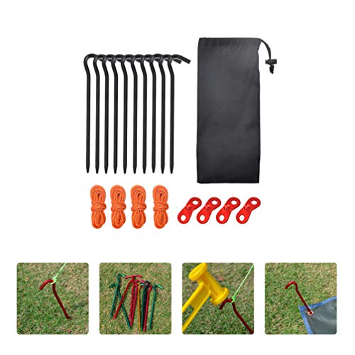 BESPORTBLE Conjunto de estacas de acampamento ajustadores de corda de linha de orientação para acamp