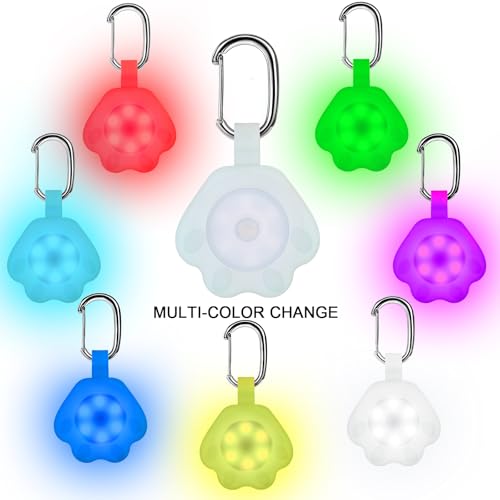 Novkin 2 x Hundelicht mit wiederaufladbarem USB-Halsbandlicht, IP67, wasserdicht, LED-Hunde-Sicherheitslichter für nächtliche Spaziergänge(Regenbogen und Regenbogen)