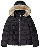 Kordelzug in der Taille Tommy Hilfiger Mädchen Essential Down Jacket Jacke, Schwarz, 8