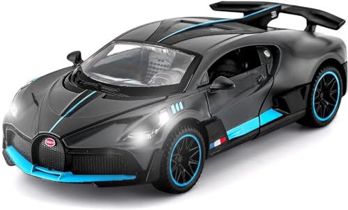 Image of DREAMY DEN Bugatti 1:32 Die-Cast Pull Back Toy Car with Light & Sound, Alloy Metal Body, Openable Doors for Kids & Collectors (Colour as per Stock)