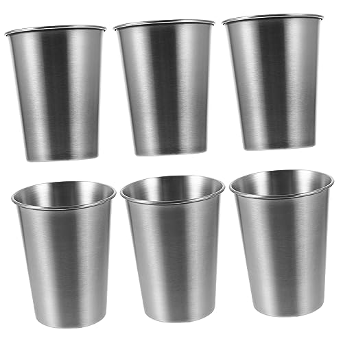 OFFSCH Titanium Metal Drinking Cup Set 6pcs 350ml No Coating for Coffee Soda Juice Camping Hiking Perfect for Outdoor
