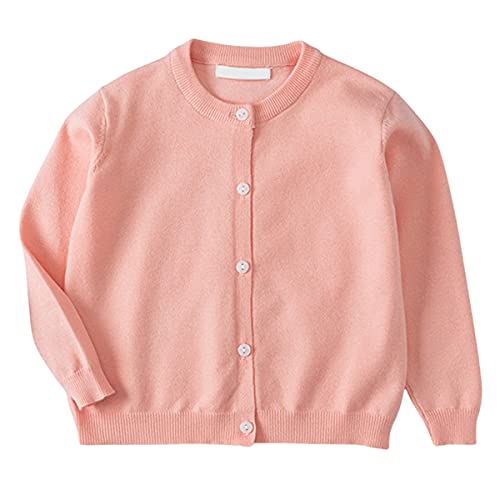 1-7T Little Boys Girls Cute Button-Down Cardigan Sweater Crew Neck Cardigan Coat Toddler Cotton School Knit Sweater
