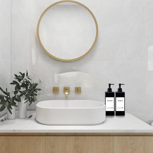 Roselee 4er Seifenspender Schwarz Set, 500ml Seifenspender Dusche Kunststoff Shampoo Flaschen Zum Befüllen mit Trichter und Wasserdichten Etiketten Shampoo Spender für Küche Badezimmer Bad