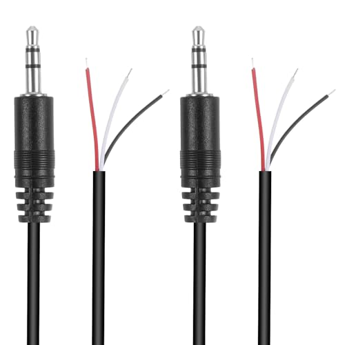 Xelsluthe 2-Pack 3.5 mm Audio Jack, 3.5mm Male Plug Jack Connector Replacement Repair, 3 Pole Stereo 1/8