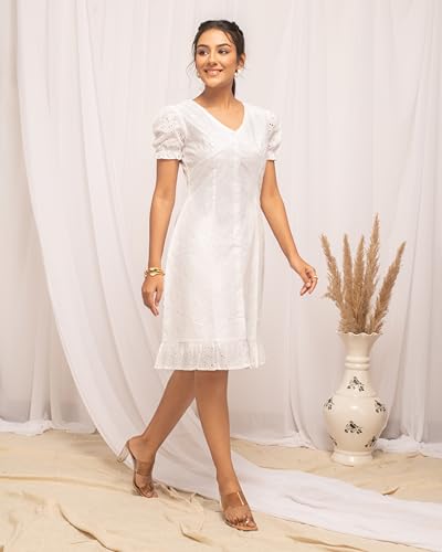 Image of FIORRA Women's Skater Knee Length Dress