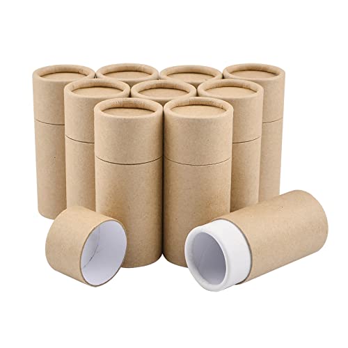 WANDIC Kraft Paperboard Tubes, 10 Pcs Kraft Paper Containers for Tea Coffee Crafts, Non-Push