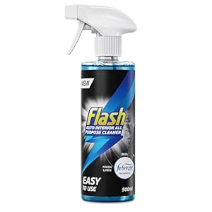 Flash Car Care Automotive All-Purpose Interior Cleaner 500ml, Easy To Use Car Interior Cleaning Spray, Safe For All Interior Surfaces Including Fabrics (Febreze Fresh Linen Scent)