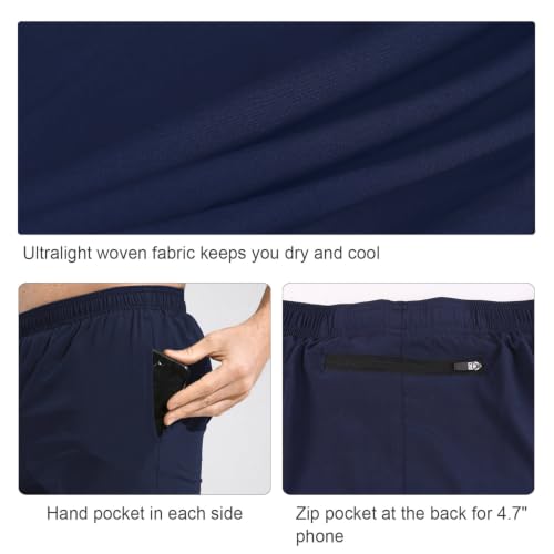 Image of baleaf Men's 5 inch Running Athletic Shorts with Liner /No Liner