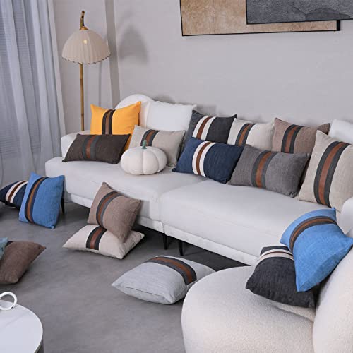 Boysum Farmhouse Decorative Outdoor Throw Pillow Covers For Couch Sofa Bed Brown Faux Leather Accent Pillow Cover Modern Decor Pillow Case 20 X 20 Inch (Coffee) #TOP3