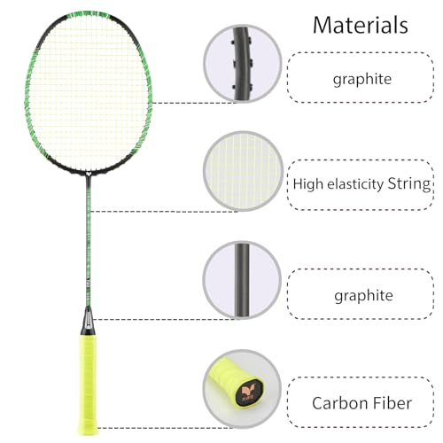 Raquette de badminton en graphite Geregen pour une precision optimale - 4