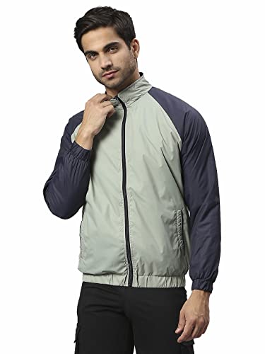 Image of Dennis Lingo Polyester Regular Fit Full Sleeves Men's Color Block Shell Jacket with 2 Pockets - Casual Winterwear for Men