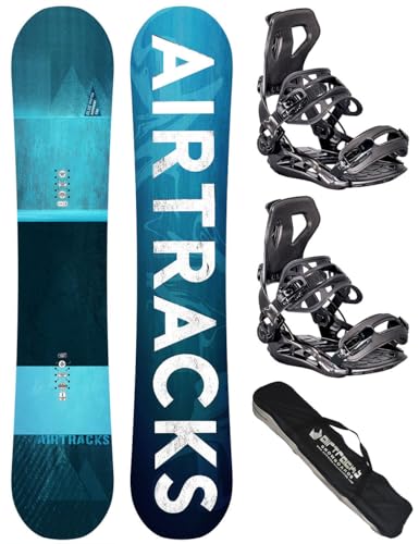 Airtracks Snowboard Set Tavola Blue Drifter Wide Hybrid Rocker Uomo 160 - Attacchi Master L - SB Bag