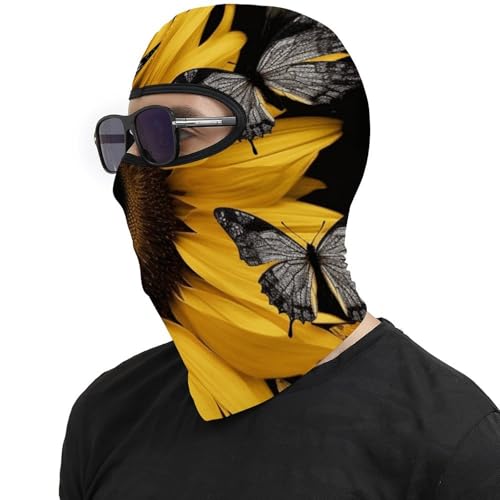 Pasamontaña térmico para hombre y mujer con estampado de mariposa y girasol, máscara facial para esquí, motocicleta y clima frío miniatura 4