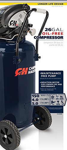 CAMPBELL HAUSFELD 26 Gallon Vertical Air Compressor, Oil Free, 150 Max PSI, 4CFM at 90 PSI, Portable Air Compressor for Efficient Performance, Ideal Vertical Air Compressor for Workshop Use - Image 5