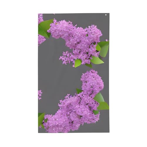 Drapeau décoratif léger avec fleurs lilas en fleurs - Drapeaux saisonniers pour intérieur et extérieur - Pour terrasse, pelouse, jardin
