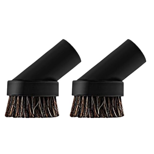 2 Pcs Vacuum Brush Attachment - Round Horse Hair Soft