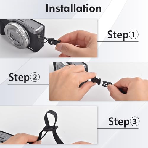 VOVMOEYA Camera Neck Strap,G7X MARK III body strap PU Shoulder Adjustable Strap for photographers for Fujifilm/for Nikon/for Canon/for Sony/for Minolta/for Panasonic/SLR/DSLR Cameras Texture-BLACK - Image 5