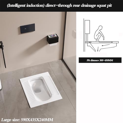 Inodoro en cuclillas de cerámica empotrado oculto con tanque de agua montado en pared de inducción miniatura 5