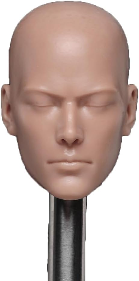 1/6 Scale Male Head Sculpt, Holy Monk Asian Man Head Carved Bald DIY Head Model for 12inch Male Soldier Action Figure Body (Painted)