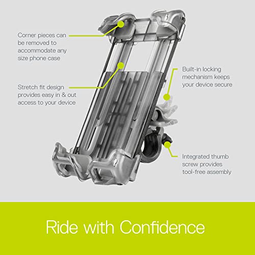 Hefty Bike Phone Mount By Delta Cycle - Premium Universal Bicycle Smartphone Holder Adjusts To Any Handlebar & Fits Any Phone Or Iphones - Easily Accessible On The Go - Hands-Free Access #TOP3