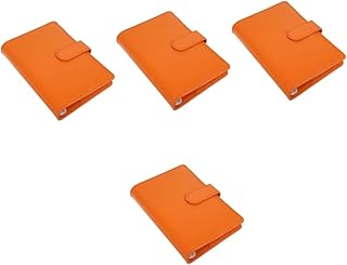 MAGICLULU 4 Peças Capa De Livro De Contabilidade Tamanho De Bolso Notebook Couro Scrapbook Pasta De Bolso A6 Fichário Carteira A6 Fichário Capa De Pu Pu Capa De Livro De Notas Capa De