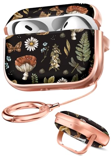 Coralogo for AirPods Pro2/Pro Case with Safety Lock - Cute Cartoon for AirPods Pro1/2 Generation for Women Girls Fashion Stylish Mushroom Pattern Design Kawaii Girly Girlish Hard Protective Cover