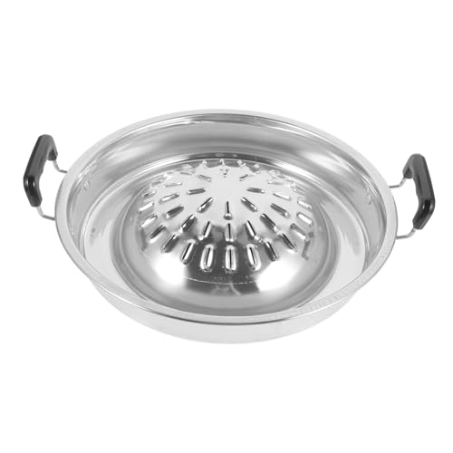 GALPADA Poêle à Griller Barbecue Coréen Ronde En Métal Épais, Répartition Uniforme Chaleur, Portable, Pour Réunion Familiale Et Fêtes En Extérieur