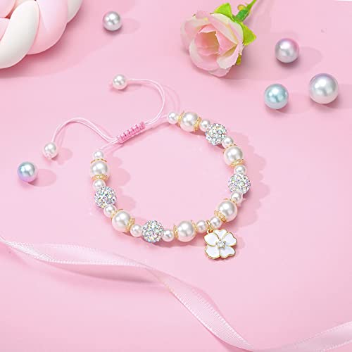 Pinkdodo Flower Girl Gift Flower Girl Bracelet Pearl Flower Bracelet Flower Girl Proposal Jewelry Wedding Gifts For Girls #TOP1