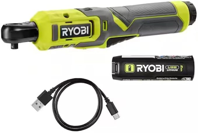 Amazon.com: RYOBI FVRC50K USB Lithium 1/4 inch Ratchet Kit | 10 ft-lbs ...