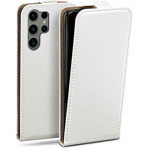 Étui en cuir blanc pour Samsung S23 Ultra moex avec protection à 360 degrés premium