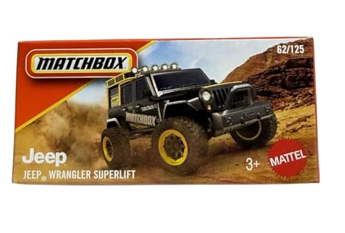 Image of Hot Wheels 2026 Match Box Jeep Wrangler Superlift for 3 Years & Above 62 /125 (Black)