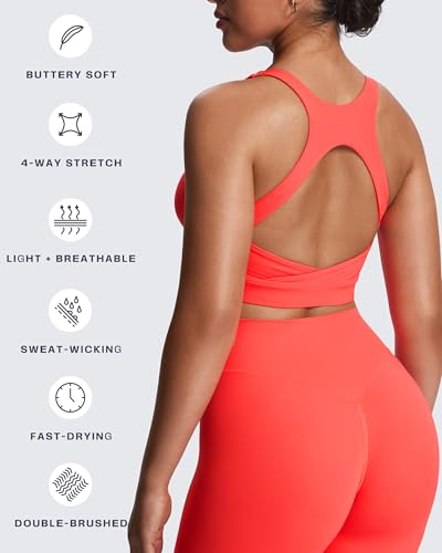 Image of Aoxjox Women's Workout Sports Bras High Impact Fitness Training Gym Khloe Bra Yoga Crop Tank