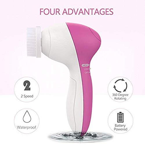 PIXNOR Facial Cleansing Brush [Newest 2020], Waterproof Face Spin Brush with 7 Brush Heads for Deep Cleansing, Gentle Exfoliating, Removing Blackhead, Massaging - Thumbnail 5