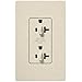 Lutron SCR-20-DDTR-LS Satin Colors 20-Amp Dual Dimmable Tamper Resistant Receptacle, Limestone