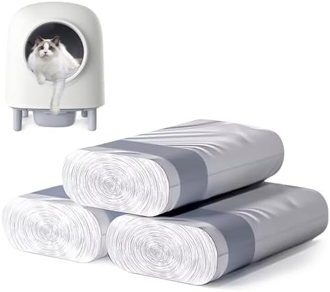 Self Cleaning Cat Litter Box Liners – 3 Rolls (45 Count), Waste Bags Automatic Cat Litter Box