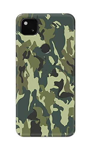 Image of Printed Hard Back Cover Case for Google Pixel 4A 4G Back Cover (Green Army Camouflage) -1803