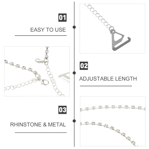 Sichumaria Rhinestones Bra Strap,1Pair Adjustable Rhinestone Invisible Shoulder Strap Women's Non-Slip Bra Belt for Bra Tops Wedding Dress,Invisible Strap for Party - Image 4