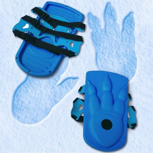 Toddler Snow Prints - Raquetas de nieve con estampado animal para invierno, 11 pulgadas, diseño de pata de nieve para niños, jóvenes, niños y niñas, actividades al aire libre (BU)