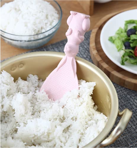 Skqit 2 Pieces Creative Cute Rabbit Rice Spoon, Non Stick Rice Paddle, Bunny Shape Stand Up Serving Rice Shovelbeigeandpink One Size #TOP3