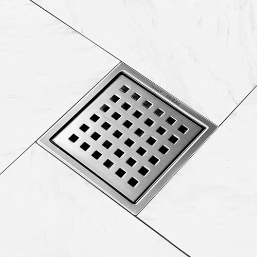 Image of Plantex (Primax) 304 Grade Stainless Steel Bathroom Floor Drain /Non- Porous Surface Floor Drain /Bathroom Water Drainer /Floor Trap for Bathroom and Kitchen - 6x6 inch (Matt)