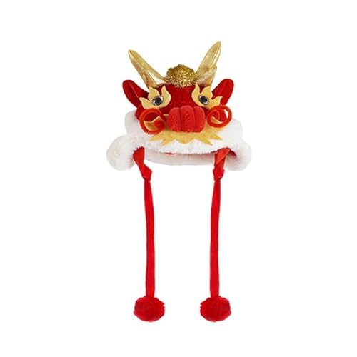 ペット帽子辰被り物犬猫用ドラゴンかぶりもの犬用コスプレ変身ほっかむり龍着ぐるみコスチューム可愛い面白い暖かい防寒対策ハロウィンクリスマス正月新年動物仮装パーティー撮影小物ペット用品ペット (A)