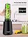 Homgeek Personal Mini Blender Smoothie Maker Single Serve To Go, Portable Small Milkshake Fruit Vegetable Drinks Ice Pro Mixer Juicer 300W with 1 Tritan Travel Sport Bottle 16oz, Press to Start