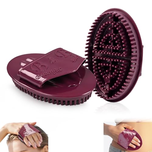 2Pcs Meridian Massage Brush Upgrade Pro Meridian Brush for Belly Beauty Salon Professional Custom Meridian Brush Full Body SPA Massager Relaxation Acupressure Meridian Scalp Massage (Brown)