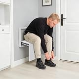 MEHOOSPVN Sedia pieghevole da parete, da parete, per cambiare le scarpe, portata fino a 150 kg, per cambiare rapidamente le scarpe o riposare per corridoio, ingresso, bianco