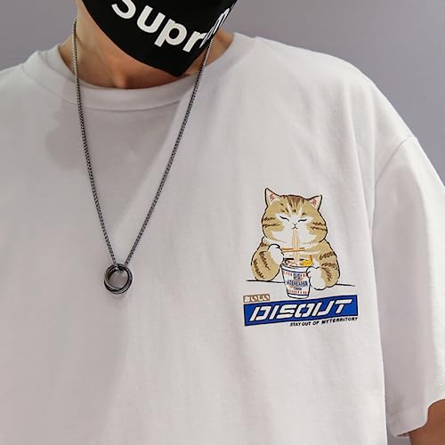Aelfric Eden Mens Ramen Cat Graphic Tee Oversized Shirts Summer Unisex Printed Casual Harajuku Top Tshirt4